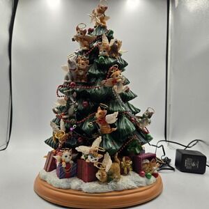Vtg Bradford Editions 2004 Purr-fect Holiday Kitten Angel Christmas Lighted Tree